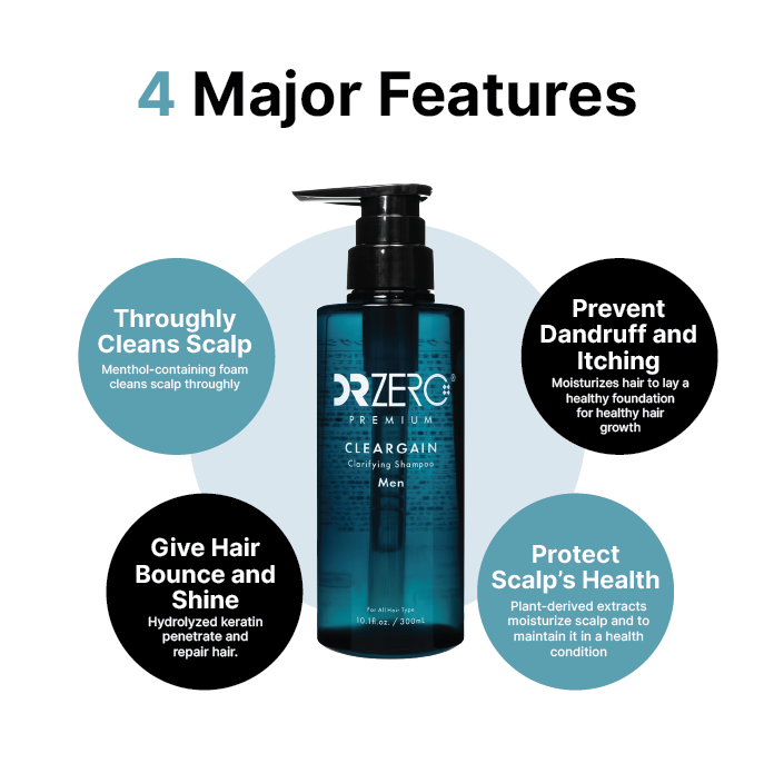 DR ZERO CLEARGAIN CLARIFYING SHAMPOO 300ML - 2 TYPES