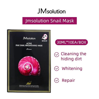 JM SOLUTION ACTIVE PINK SNAIL BRIGHTENING MASK SET PRIME 10PCS