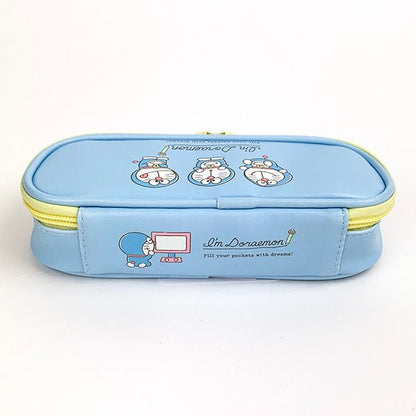 Sanrio Doraemon leather full-open pencil case