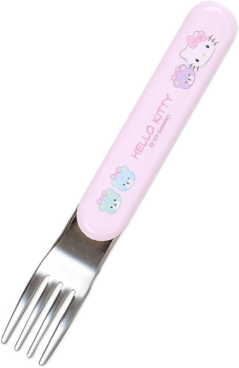 Sanrio Fork Spoon Chopsticks Tableware Set with Case - Hello Kitty