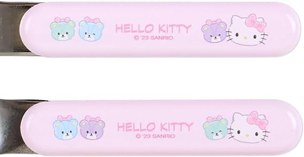 Sanrio Fork Spoon Chopsticks Tableware Set with Case - Hello Kitty