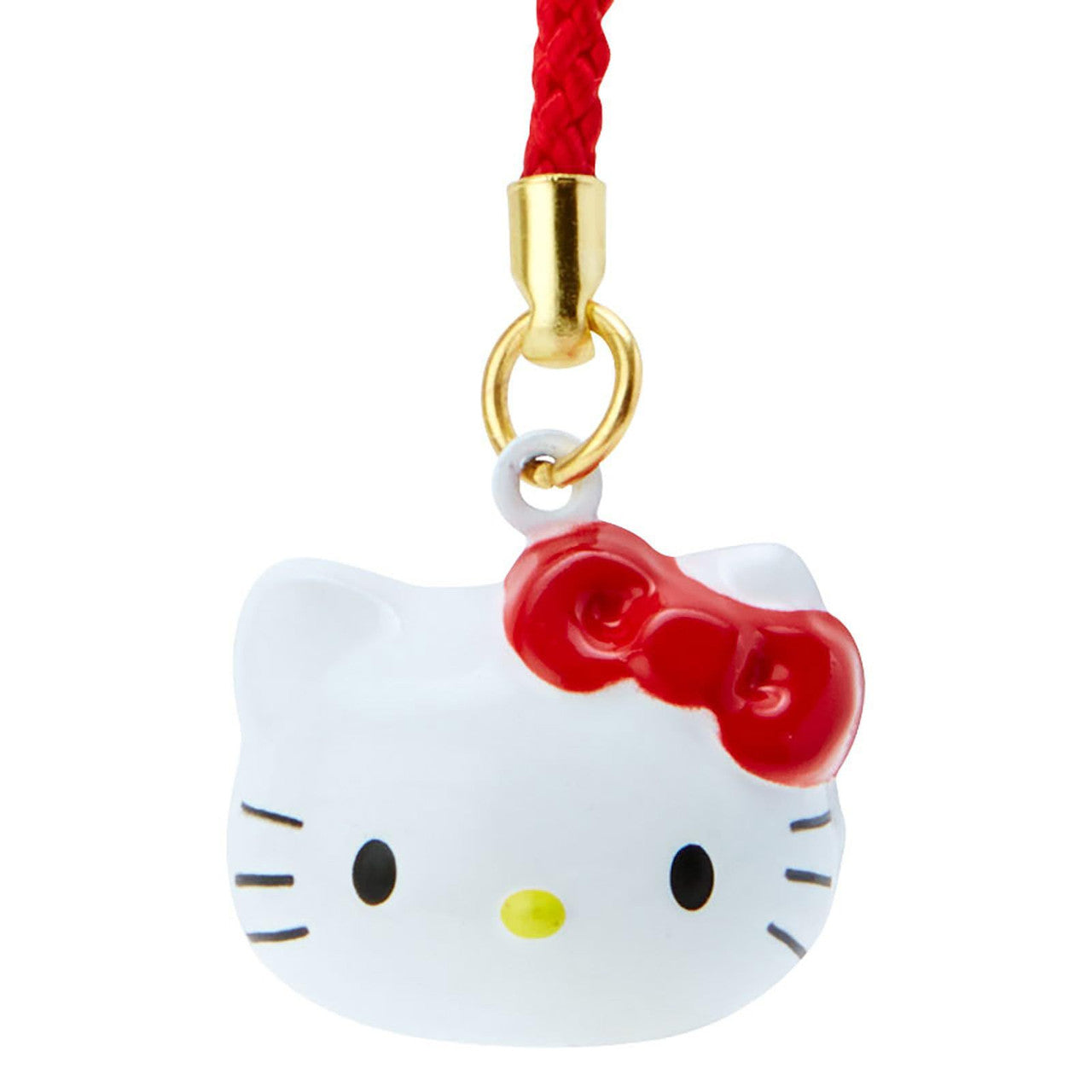 SANRIO FACE-SHAPED BELL CHARM STRAP CORD BRASS - 3 TYPES