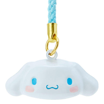 SANRIO FACE-SHAPED BELL CHARM STRAP CORD BRASS - 3 TYPES