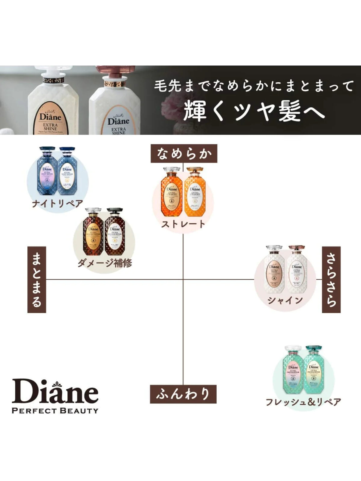 MOIST DIANE SHAMPOO 450ML - 5 TYPES