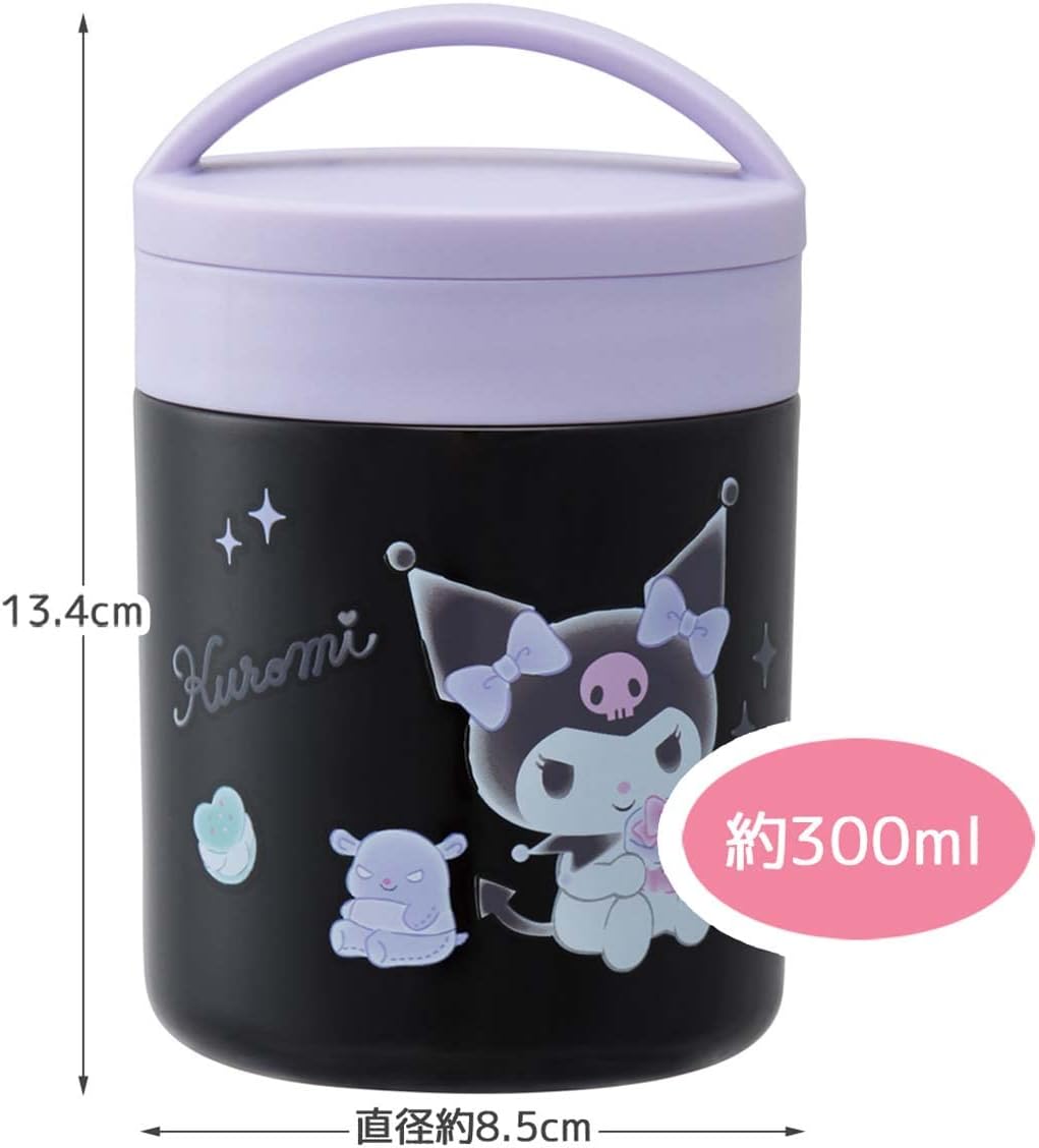 SKATER LJFC3AG-A ANTIBACTERIAL INSULATED SOUP JAR, SOUP POT, 10.1 FL OZ (300 ML), KUROMI, KAWAII, SANRIO