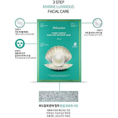 JM SOLUTION MARINE LUMINOUS PEARL DEEP MOISTURE MASK 10 SHEET