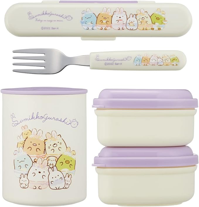 SKATER KCLJC6AG-A SANRIO ANTIBACTERIAL INSULATED BENTO BOX, LUNCH JAR, SUMIKKO GURASHI, RABBIT RICE BOW, 12.0 FL OZ (560 ML)