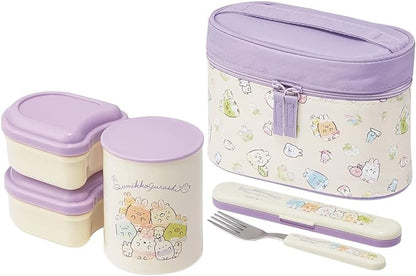 SKATER KCLJC6AG-A SANRIO ANTIBACTERIAL INSULATED BENTO BOX, LUNCH JAR, SUMIKKO GURASHI, RABBIT RICE BOW, 12.0 FL OZ (560 ML)