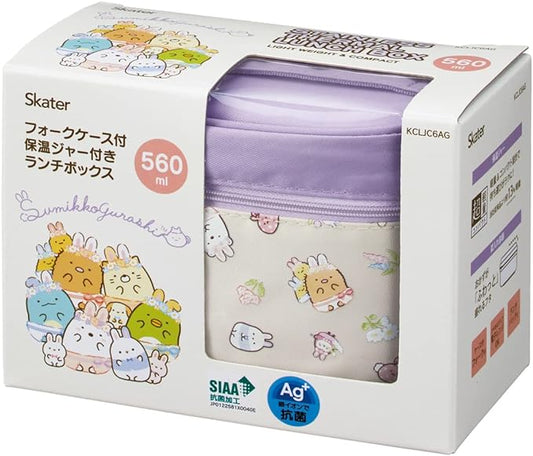 SKATER KCLJC6AG-A SANRIO ANTIBACTERIAL INSULATED BENTO BOX, LUNCH JAR, SUMIKKO GURASHI, RABBIT RICE BOW, 12.0 FL OZ (560 ML)