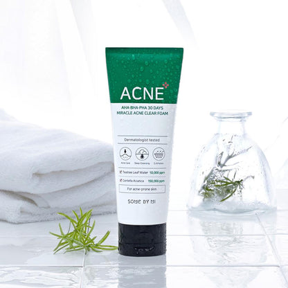 SOME BY MI ACNE CLEANSING FOAM WITH ALPHA BETA AND POLYHYDROXY ACIDS 100ML