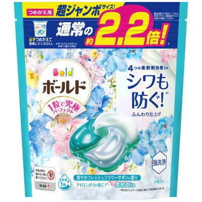 P&G LAUNDRY DETERGENT GEL BALL 4D REFRESHING #FRESH FLOWER SAVON 24PCS