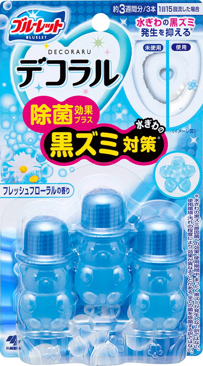 KOBAYASHI BLUELET DECORAL TOILET BOWL CLEANER 7.5G X 3 BOTTLES - 7 SCENTS