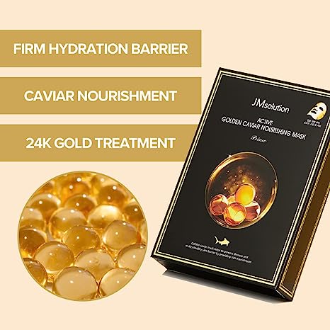 JM SOLUTION ACTIVE GOLDEN CAVIAR NOURISHING MASK 10PCS