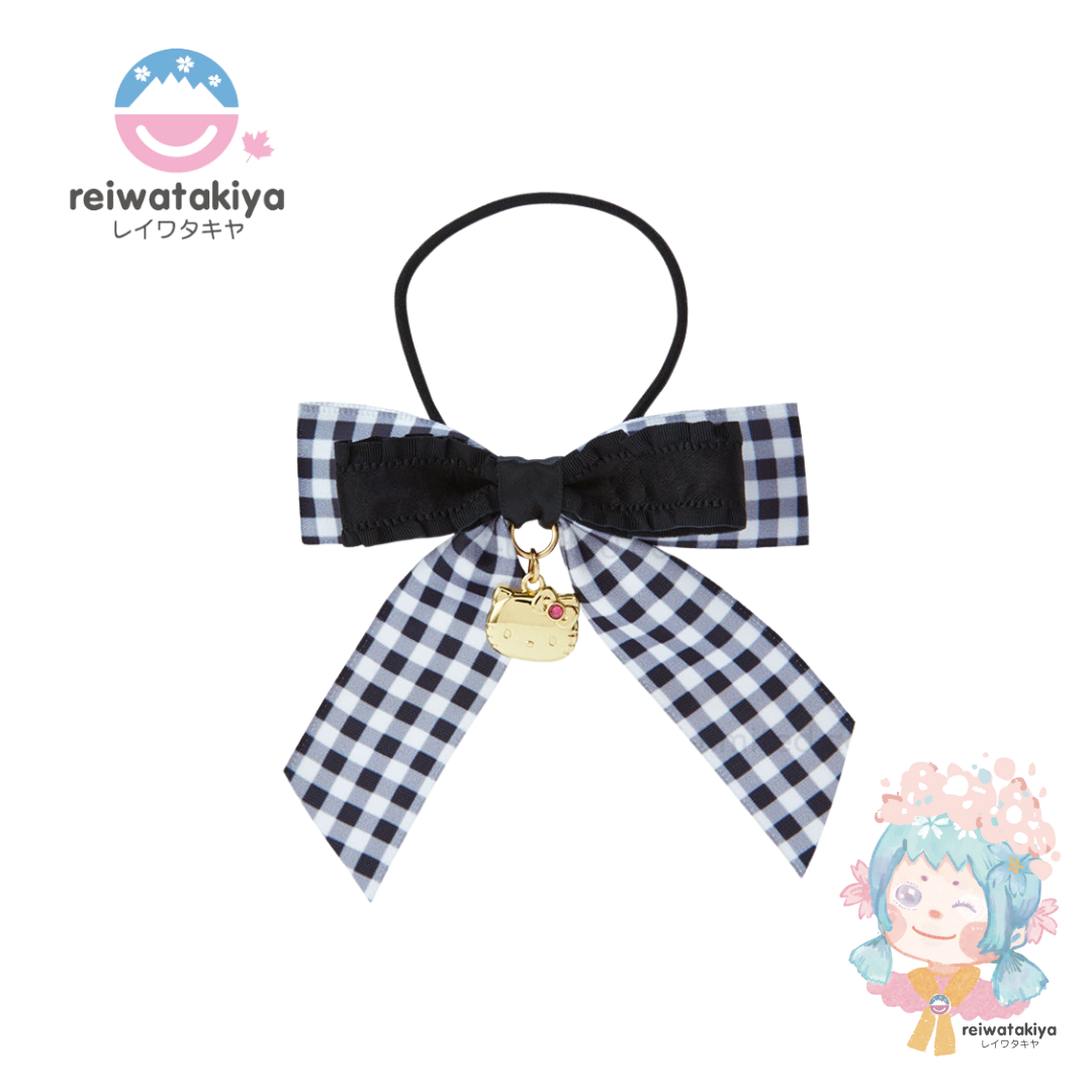 Sanrio Ribbon Hair Tie - Hello Kitty / Gingham