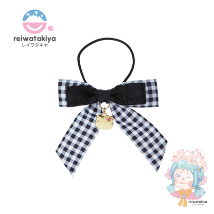 Sanrio Ribbon Hair Tie - Hello Kitty / Gingham