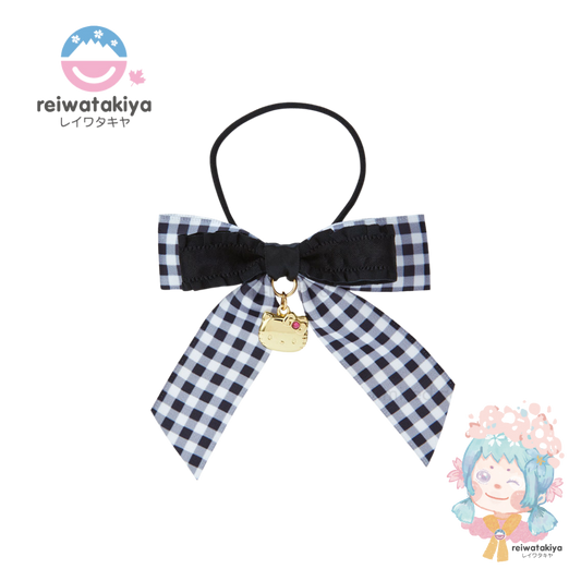 Sanrio Ribbon Hair Tie - Hello Kitty / Gingham