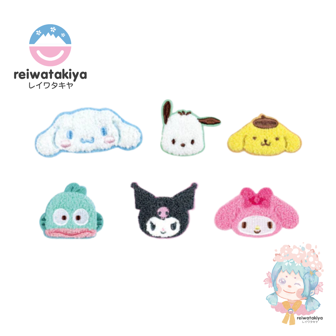 SANRIO MOKOMOKO FLUFFY EMBROIDERY STICKER - 3 TYPES