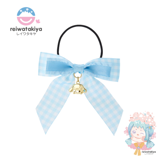 Sanrio Ribbon Hair Tie - Cinnamoroll / Gingham