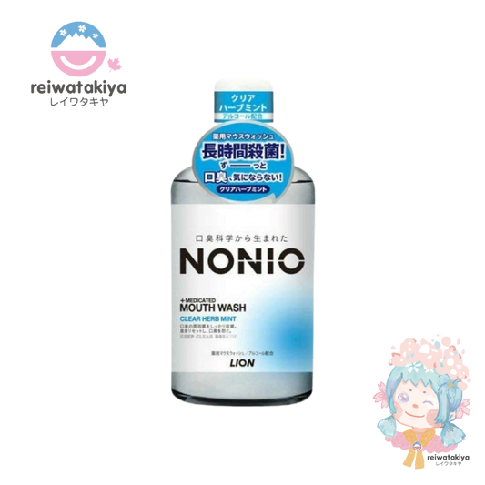 LION NONIO Mouthwash Clear Herb Mint, 600ml