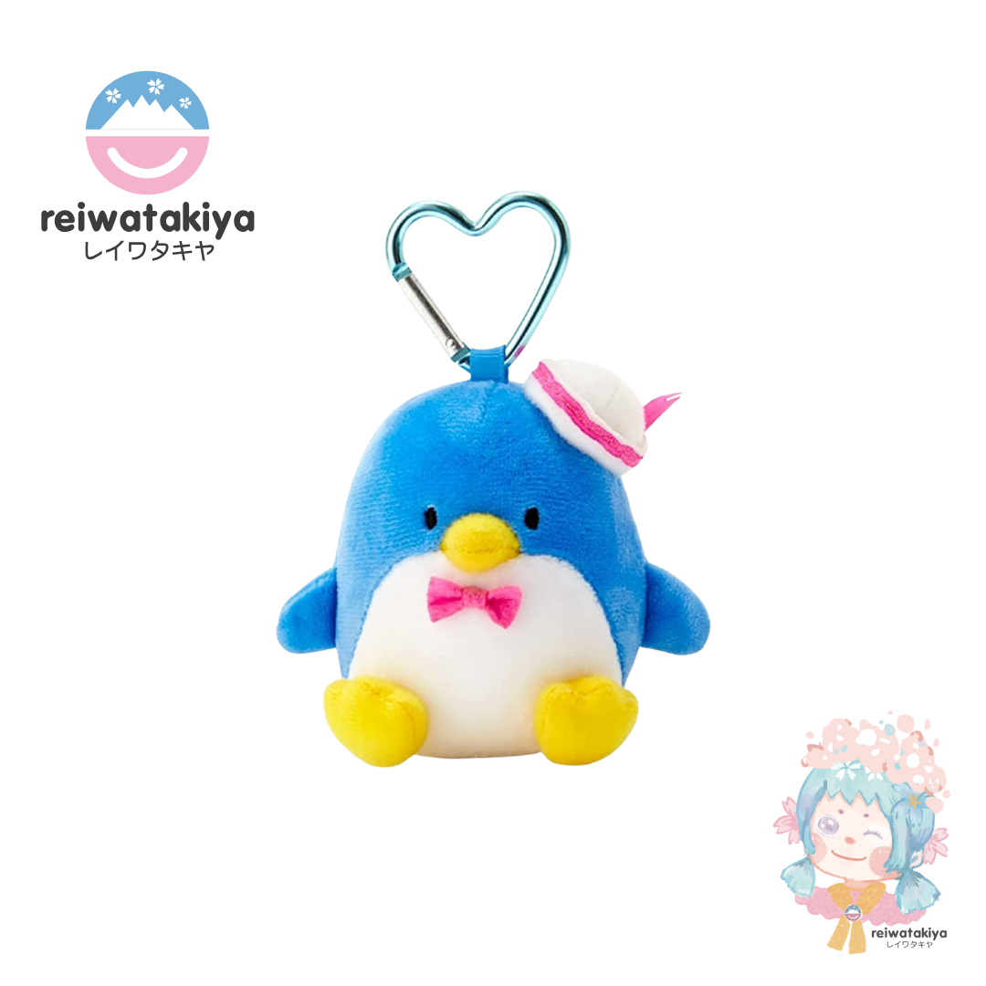 SANRIO PLUSH MASCOT HOLDER WITH HEART CARABINER TUXEDO SAM