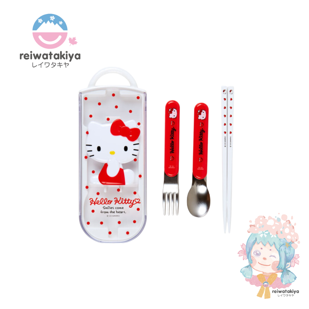 Japan Sanrio Original Lunch Trio Set - Hello Kitty / Relief