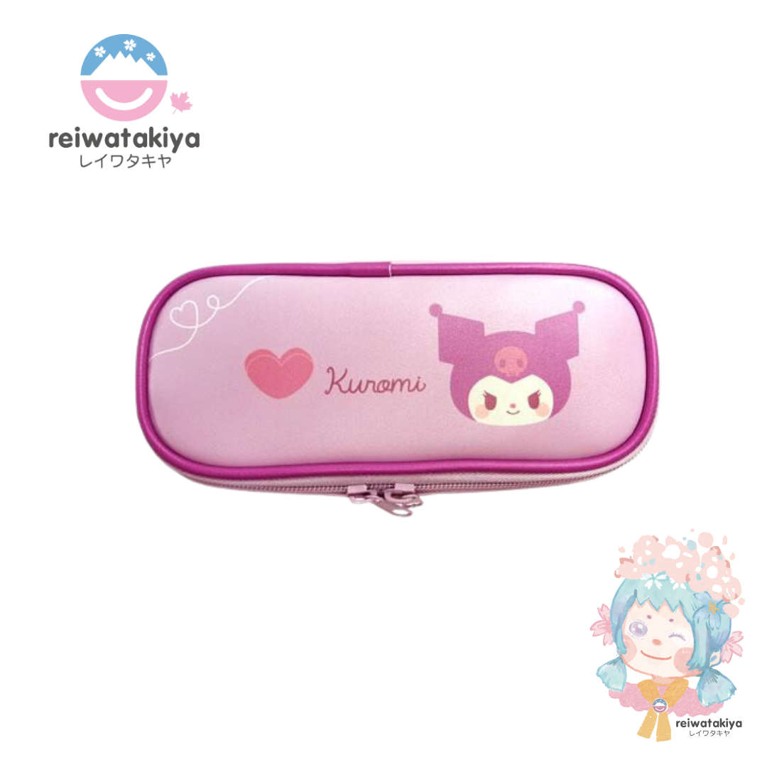 Sanrio Kuromi Leather full-open pencil case