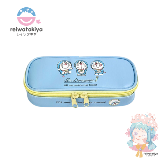 Sanrio Doraemon leather full-open pencil case