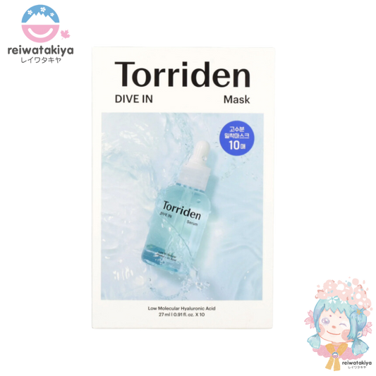 TORRIDEN DIVE-IN LOW-MOLECULAR HYALURONIC ACID FACIAL SHEET MASKS 10 PCS