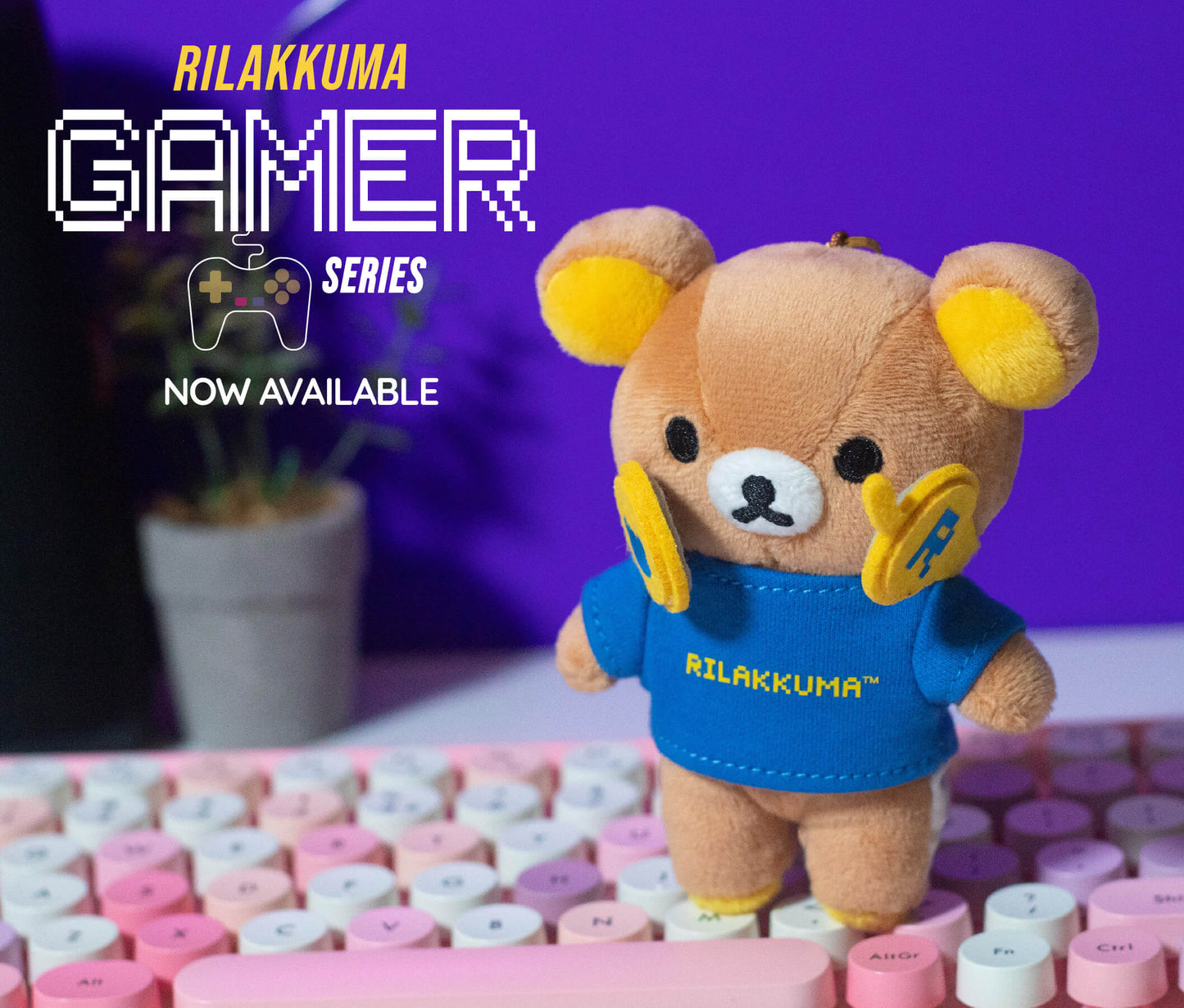 RILAKKUMA SAN-X ORIGINAL GAMER SERIES KEYCHAIN PLUSH - 2 TYPES