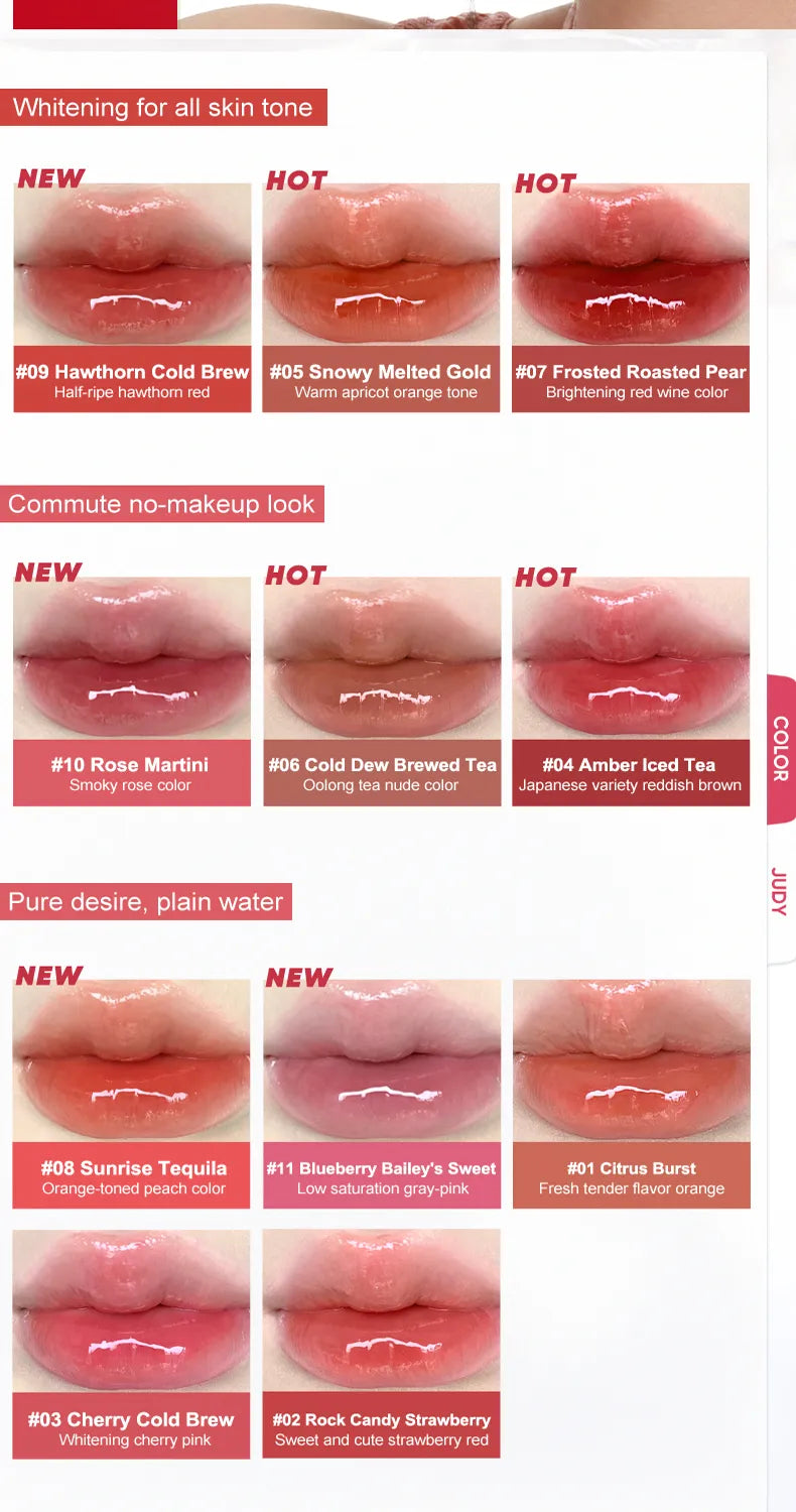 JUDYDOLL LIMITED EDITION ICE WATERY LIP GLOSS 2.4G - 4 COLOURS