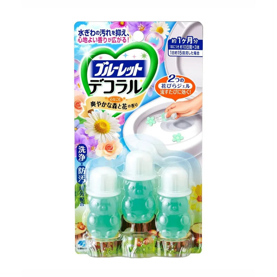 KOBAYASHI BLUELET DECORAL TOILET BOWL CLEANER 7.5G X 3 BOTTLES - 7 SCENTS