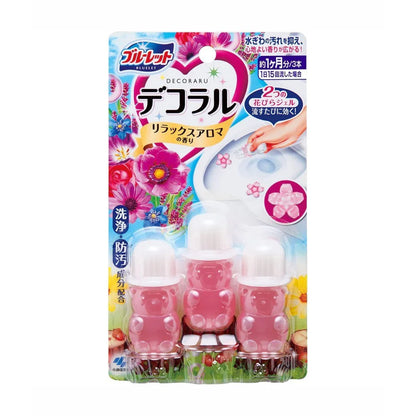 KOBAYASHI BLUELET DECORAL TOILET BOWL CLEANER 7.5G X 3 BOTTLES - 7 SCENTS