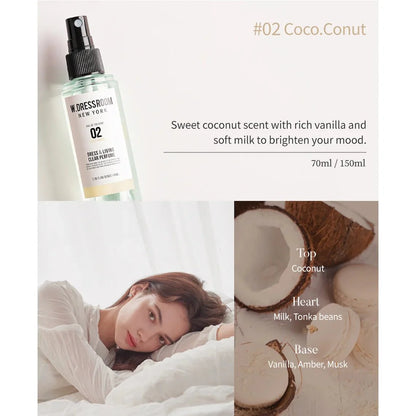 W.DRESSROOM DRESS & LIVING CLEAR PERFUME NO.02 COCO CONUT 70ML